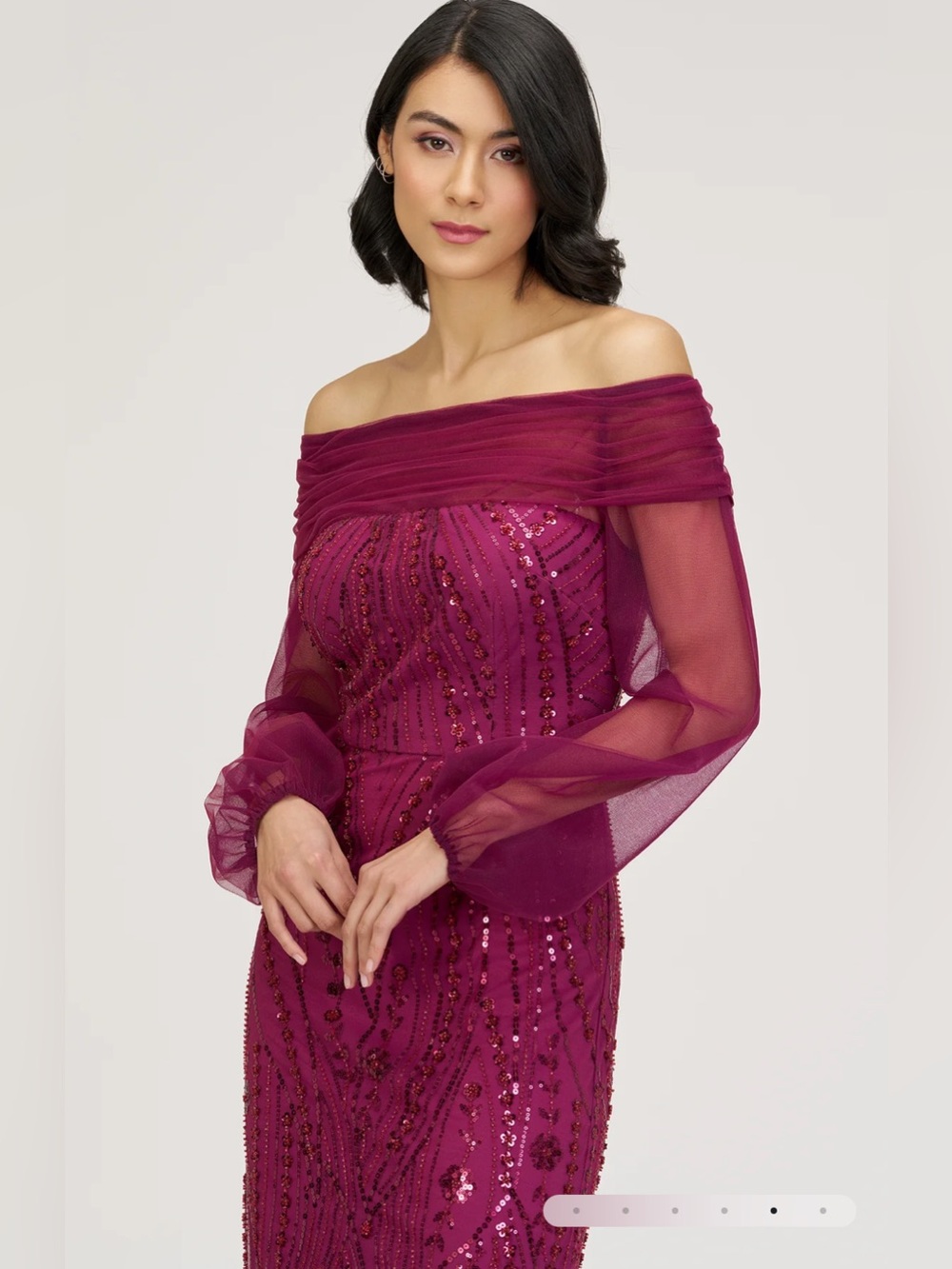 Savannah Column Gown COLOR Raspberry - Picture 4 of 5